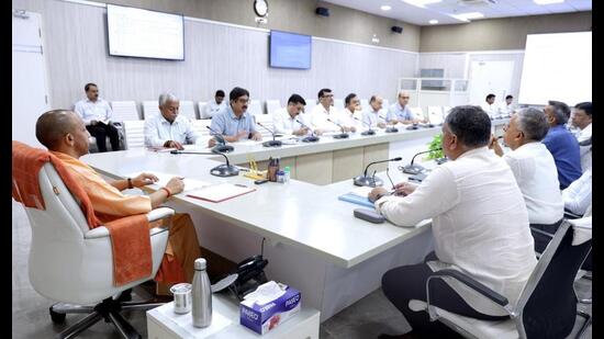 Uttar Pradesh CM Yogi Adityanath presiding over the meeting of housing and urban planning department. (Sourced) Uttar Pradesh CM Yogi Adityanath presiding over the meeting of housing and urban planning department. (Sourced)