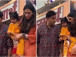 Akash Ambani and Shloka Mehta showcase simplicity in traditional outfits in Rishikesh. (Instagram/@ambani_update) Akash Ambani and Shloka Mehta showcase simplicity in traditional outfits in Rishikesh. (Instagram/@ambani_update)
