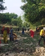 Locals with MNREGA workers carrying out river revival work in Varanasi. (Sourced) Locals with MNREGA workers carrying out river revival work in Varanasi. (Sourced)