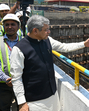 Railway Minister Ashwini Vaishnaw reviewed the progress of the under-construction underground bullet train station at the Bandra Kurla Complex (BKC) in Mumbai on Saturday. (Hindustan Times) Railway Minister Ashwini Vaishnaw reviewed the progress of the under-construction underground bullet train station at the Bandra Kurla Complex (BKC) in Mumbai on Saturday. (Hindustan Times)