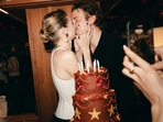 Gigi Hadid and Bradley Cooper seal it with a kiss during her birthday celebrations.
Gigi Hadid and Bradley Cooper seal it with a kiss during her birthday celebrations.