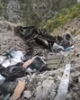 mangled remains of the truck in Ramban on Sunday. (HT Photo) mangled remains of the truck in Ramban on Sunday. (HT Photo)