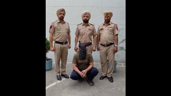 The accused in the custody of Samrala police. (HT Photo)