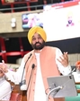 Chief minister Bhagwant Mann speaking during the one-day special session at the Punjab Vidhan Sabha in Chandigarh on Monday. (Ravi Kumar/HT) Chief minister Bhagwant Mann speaking during the one-day special session at the Punjab Vidhan Sabha in Chandigarh on Monday. (Ravi Kumar/HT)