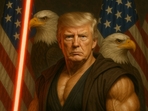 The photo of Donald Trump shared by the White House on Star Wars Day appears to show him as a Sith Lord.(X/ White House) The photo of Donald Trump shared by the White House on Star Wars Day appears to show him as a Sith Lord.(X/ White House)