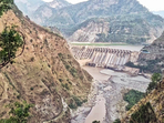 A view of the Salal Dam after its closure led to a significant drop in the water level of Chenab River.(ANI) A view of the Salal Dam after its closure led to a significant drop in the water level of Chenab River.(ANI)