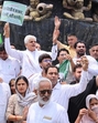 Indian National Lok Dal’s state president Rampal Majra during a protest against Punjab government’s refusal to release water, in Kaithal on Monday. (HT photo) Indian National Lok Dal’s state president Rampal Majra during a protest against Punjab government’s refusal to release water, in Kaithal on Monday. (HT photo)
