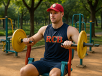 Australian batsman Tim David lauds open-gyms at BBMP's public parks. (Representational image of Tim David working out in a public park generated by AI. ) Australian batsman Tim David lauds open-gyms at BBMP's public parks. (Representational image of Tim David working out in a public park generated by AI. )