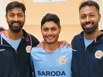 Shivalik Sharma (centre) was arrested on rape charges Shivalik Sharma (centre) was arrested on rape charges