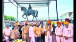 Cabinet Minister Tarunpreet Singh Sond speaking while unveiling the statue on Tuesday. (HT Photo) Cabinet Minister Tarunpreet Singh Sond speaking while unveiling the statue on Tuesday. (HT Photo)