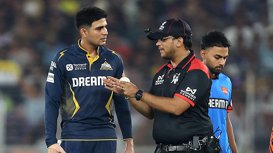 File photo of Shubman Gill arguing with umpire vs SRH