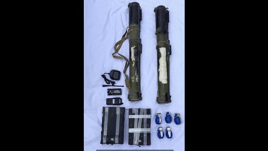 Punjab Police recovered the cache of terrorist hardware in an intelligence-led operation in a forest area near Tibba Nangal Kular Road, Shaheed Bhagat Singh Nagar, state DGP Gaurav Yadav said on Tuesday. (X) Punjab Police recovered the cache of terrorist hardware in an intelligence-led operation in a forest area near Tibba Nangal Kular Road, Shaheed Bhagat Singh Nagar, state DGP Gaurav Yadav said on Tuesday. (X)