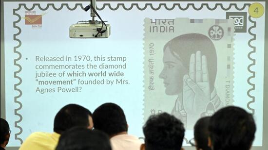 Stamp lovers participate in a Philately face-off quiz at the National Philatelic Museum in New Delhi. (Hindustan Times | Arvind Yadav) Stamp lovers participate in a Philately face-off quiz at the National Philatelic Museum in New Delhi. (Hindustan Times | Arvind Yadav)