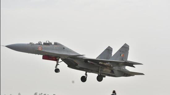 The exercise will involve assets from airbases spread across Rajasthan, Gujarat, Haryana and Uttar Pradesh, the officials said (HT FILE PHOTO) The exercise will involve assets from airbases spread across Rajasthan, Gujarat, Haryana and Uttar Pradesh, the officials said (HT FILE PHOTO)