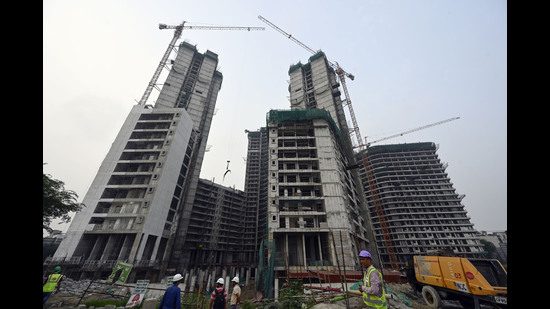 Transit oriented development site at Karkardooma, East Delhi being developed by DDA. The planned densified mixed development is aimed at reducing traffic congestion and air pollution in New Delhi, India, on Friday, July 19, 2024. (Hindustan Times) Transit oriented development site at Karkardooma, East Delhi being developed by DDA. The planned densified mixed development is aimed at reducing traffic congestion and air pollution in New Delhi, India, on Friday, July 19, 2024. (Hindustan Times)