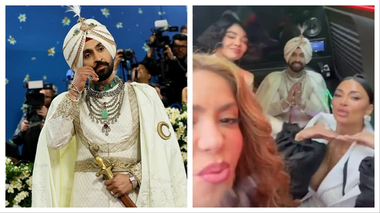 For his debut appearance at the Met Gala, Diljit wore a custom Prabal Gurung outfit. He was styled by Abhilasha Devnani. For his debut appearance at the Met Gala, Diljit wore a custom Prabal Gurung outfit. He was styled by Abhilasha Devnani.