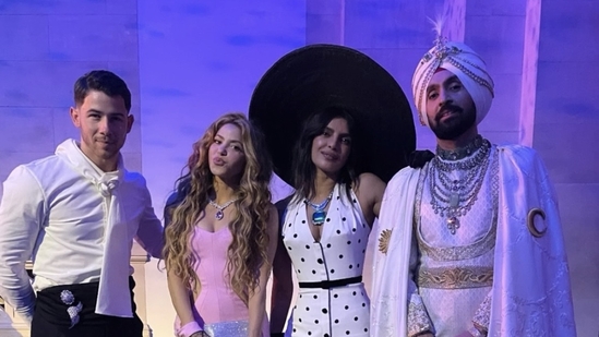 (L-R) Nick Jonas, Shakira, Priyanka Chopra and Diljit Dosanjh pose for a photo at the 2025 Met Gala. (L-R) Nick Jonas, Shakira, Priyanka Chopra and Diljit Dosanjh pose for a photo at the 2025 Met Gala.