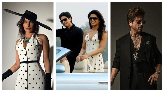 At the outing in 2007, Priyanka wore a black-and-white polka-dotted halter-neck dress, while Shah Rukh wore a black suit. At the outing in 2007, Priyanka wore a black-and-white polka-dotted halter-neck dress, while Shah Rukh wore a black suit.