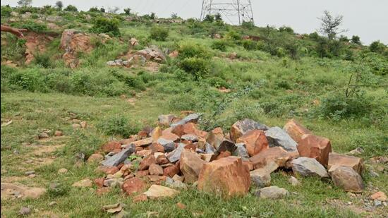 An area where illegal mining used to take place at Panchgaon village in Nuh. (HT Archive) An area where illegal mining used to take place at Panchgaon village in Nuh. (HT Archive)