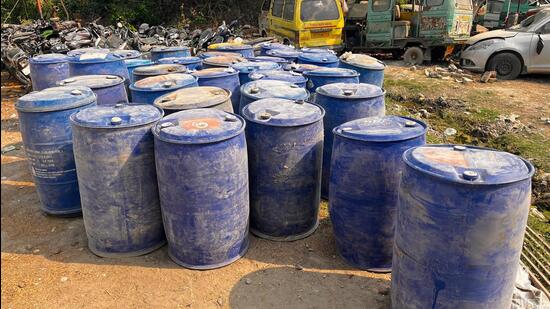 Some of the drums that were used to source chemicals from Unnao. (Sourced) Some of the drums that were used to source chemicals from Unnao. (Sourced)