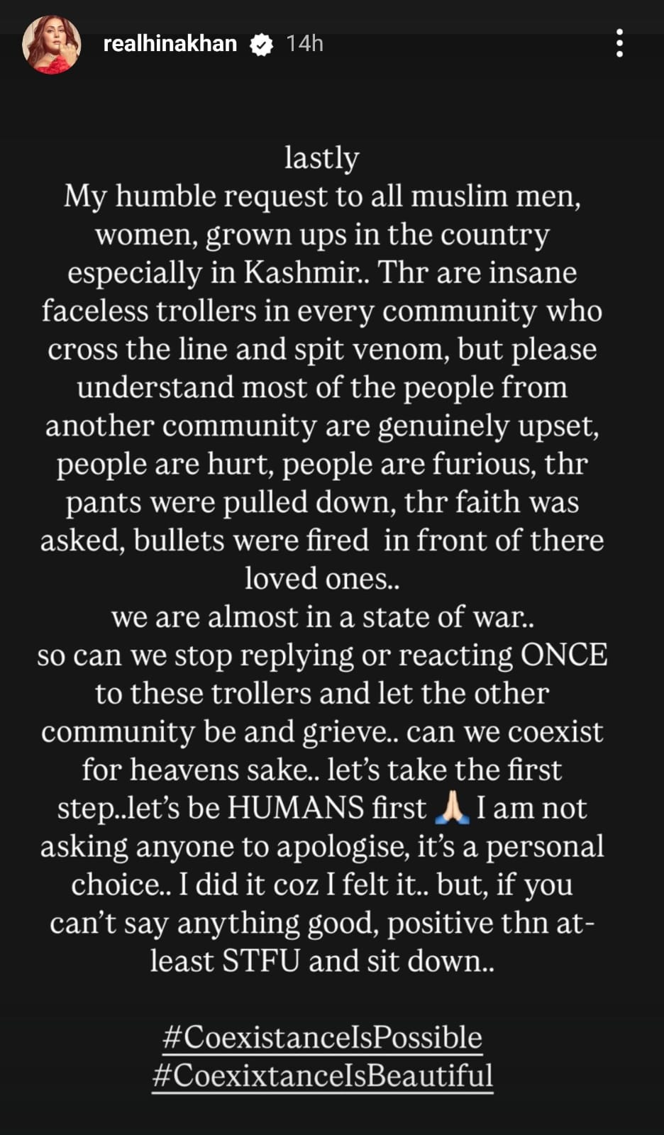 The actor also looked back at her statement following the Pahalgam terrorist attack in April. The actor also looked back at her statement following the Pahalgam terrorist attack in April.