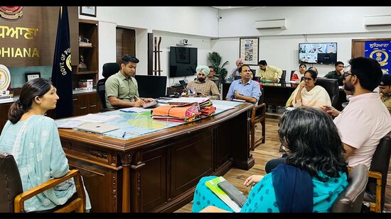 Deputy commissioner Himanshu Jain in a meeting with officials from different departments in Ludhiana on Thursday. (HT Photo) Deputy commissioner Himanshu Jain in a meeting with officials from different departments in Ludhiana on Thursday. (HT Photo)